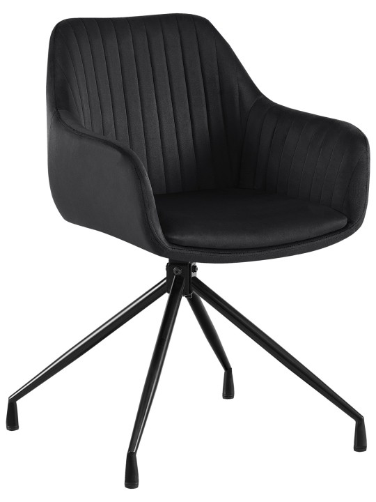 Scaun de sufragerie din catifea Welby, negru