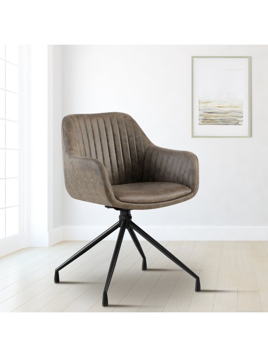 Scaun de sufragerie Welby Vintage, gri