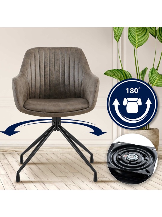 Scaun de sufragerie Welby Vintage, gri