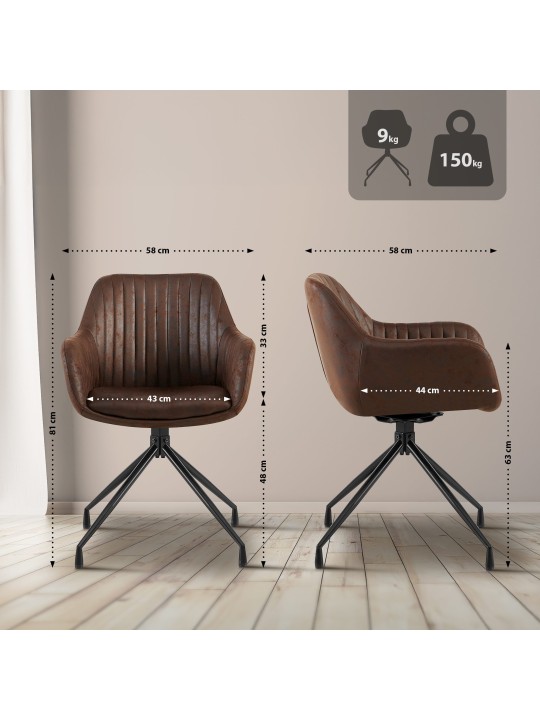 Scaun de sufragerie Welby Vintage, maro închis