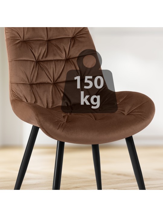 Scaun de sufragerie din catifea Rossford, maro