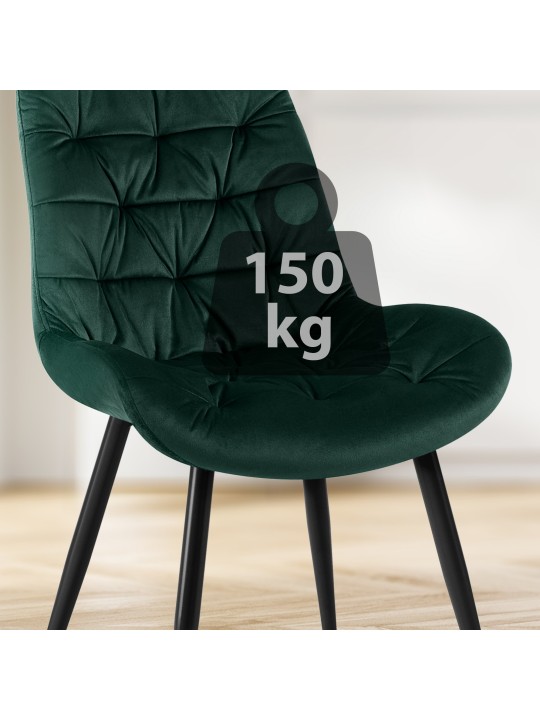 Scaun de sufragerie din catifea Rossford, verde