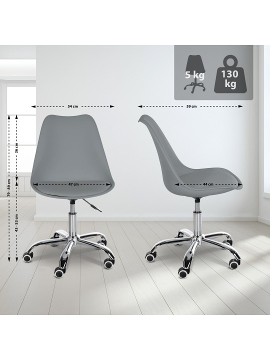 Scaun de lucru Laflin, gri