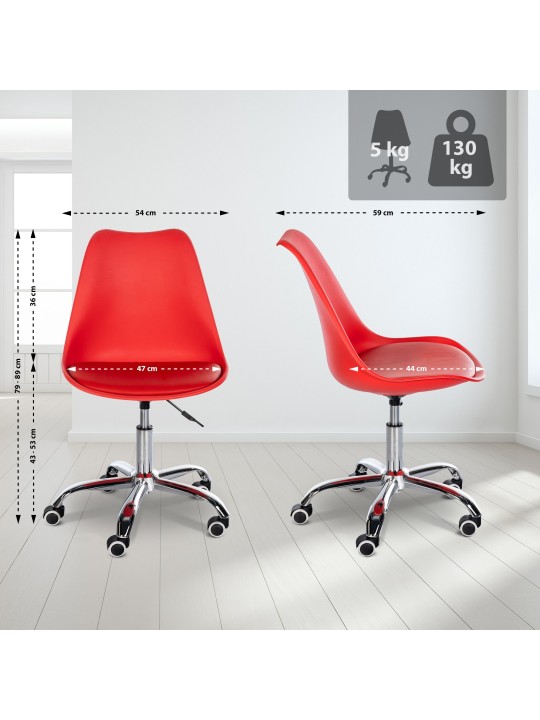 Scaun de lucru Laflin, roșu