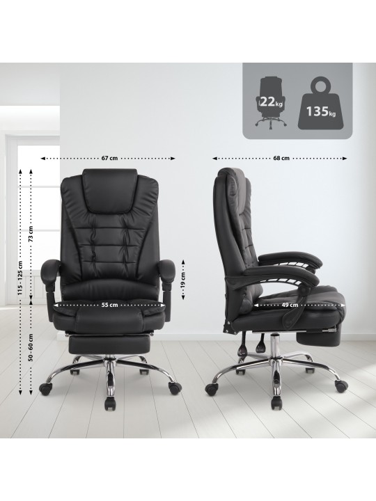 Scaun de birou Oxygen imitatie piele, negru