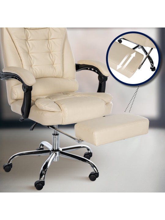 Scaun de birou Oxygen imitatie piele, crem