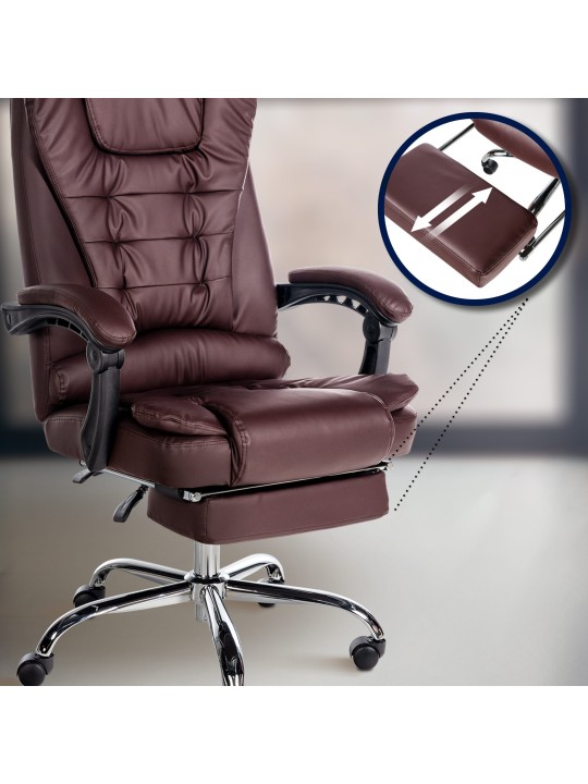 Scaun de birou Oxygen imitatie piele, bordo