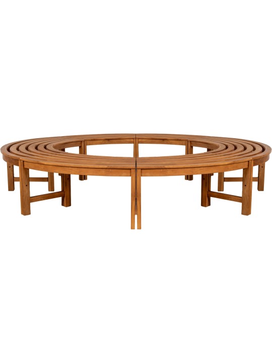 Bancă de copac Nila 250 cm rotundă FĂRĂ spătar, maro Bancă de copac Nila 250 cm rotundă FĂRĂ spătar, maro