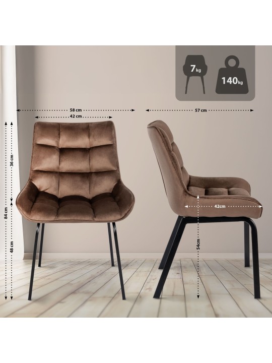 Scaun Saranda catifea, maro