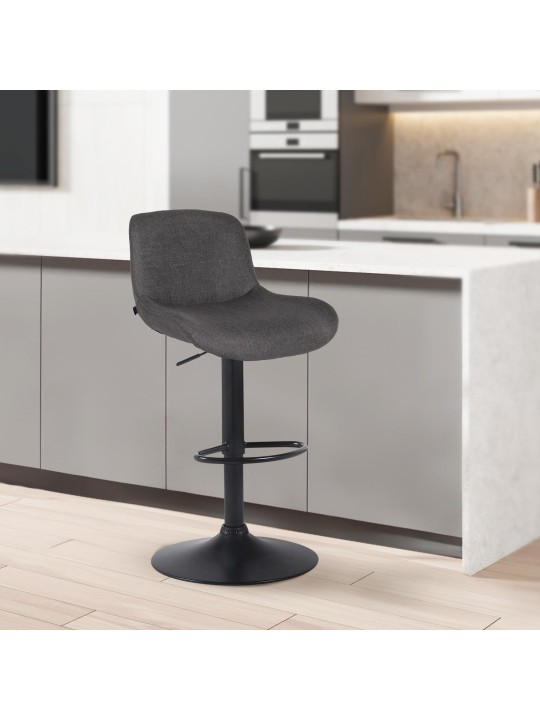 Scaun bar Solon stofa, gri închis Scaun bar Solon stofa, gri închis