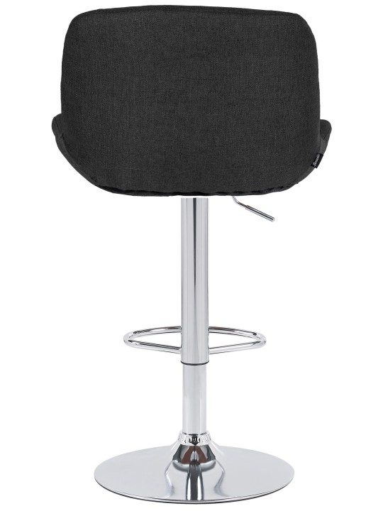 Scaun de bar Solon țesătură cromată, negru