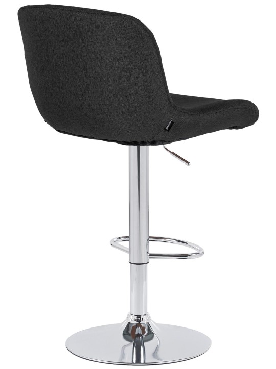 Scaun de bar Solon țesătură cromată, negru