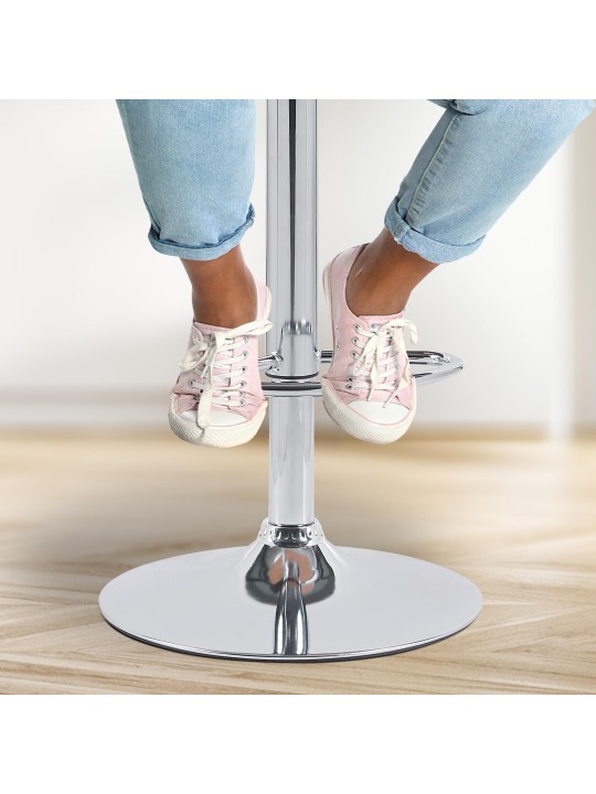 Scaun de bar Solon catifea cromata, albastru Scaun de bar Solon catifea cromata, albastru