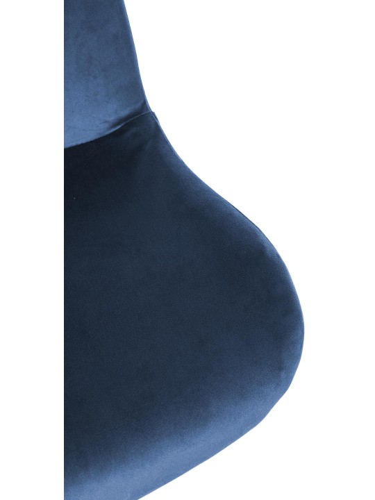 Scaun de bar Solon catifea cromata, albastru Scaun de bar Solon catifea cromata, albastru