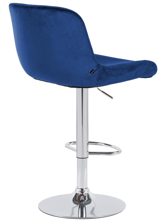 Scaun de bar Solon catifea cromata, albastru Scaun de bar Solon catifea cromata, albastru