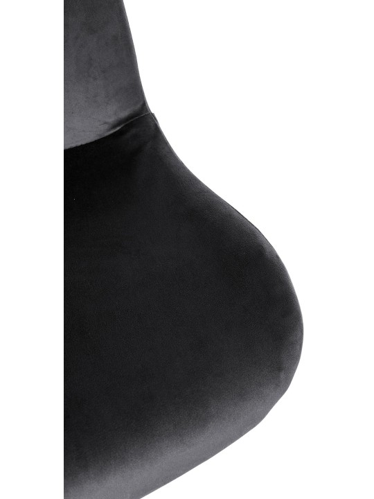 Scaun de bar Solon catifea cromata, negru Scaun de bar Solon catifea cromata, negru