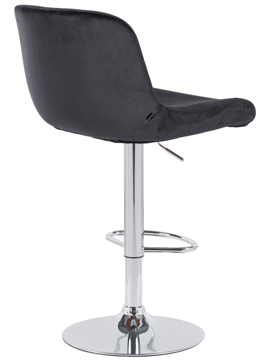 Scaun de bar Solon catifea cromata, negru Scaun de bar Solon catifea cromata, negru