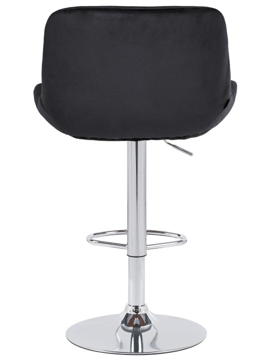 Scaun de bar Solon catifea cromata, negru Scaun de bar Solon catifea cromata, negru