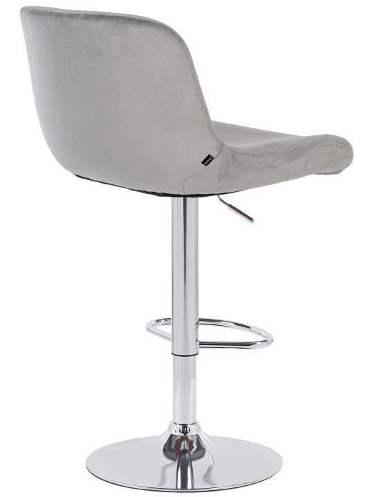Scaun de bar Solon catifea cromata, gri Scaun de bar Solon catifea cromata, gri