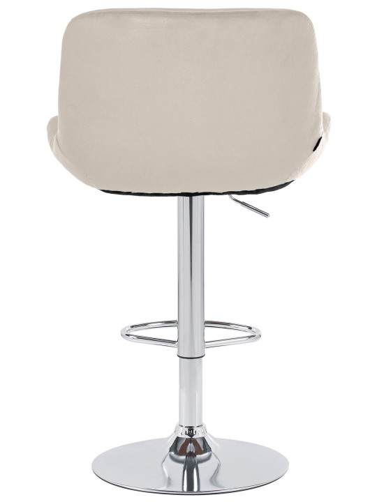Scaun de bar Solon catifea cromata, crem