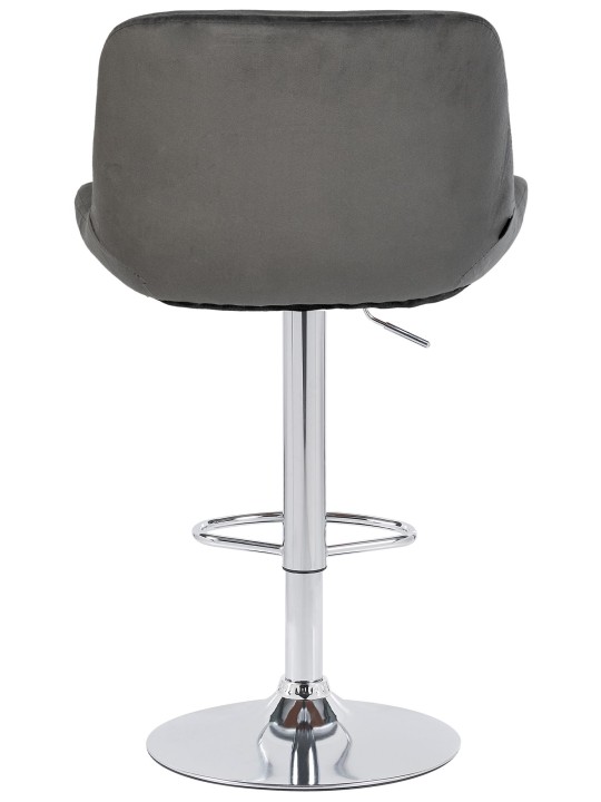 Scaun de bar Solon catifea cromata, gri închis Scaun de bar Solon catifea cromata, gri închis