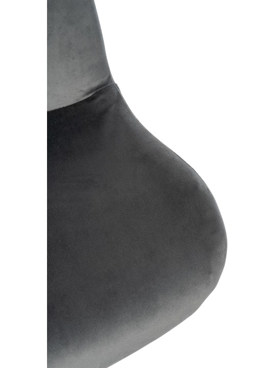 Scaun de bar Solon catifea cromata, gri închis Scaun de bar Solon catifea cromata, gri închis