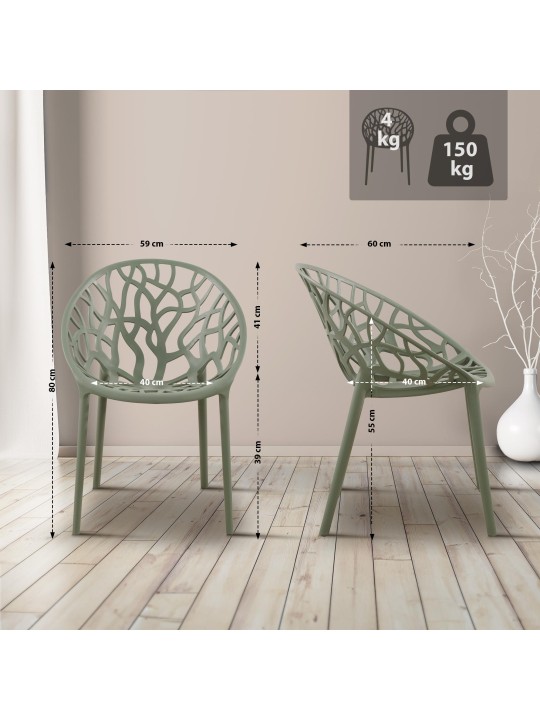 Set 4 scaune Hope, măsliniu
