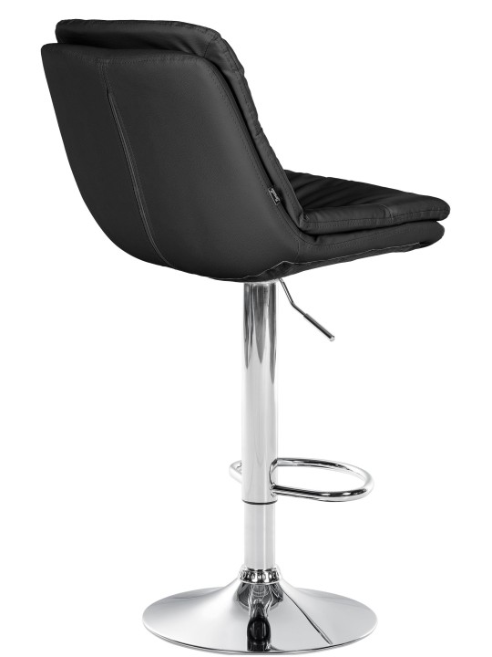 Scaun de bar Laurel imitatie piele crom, negru