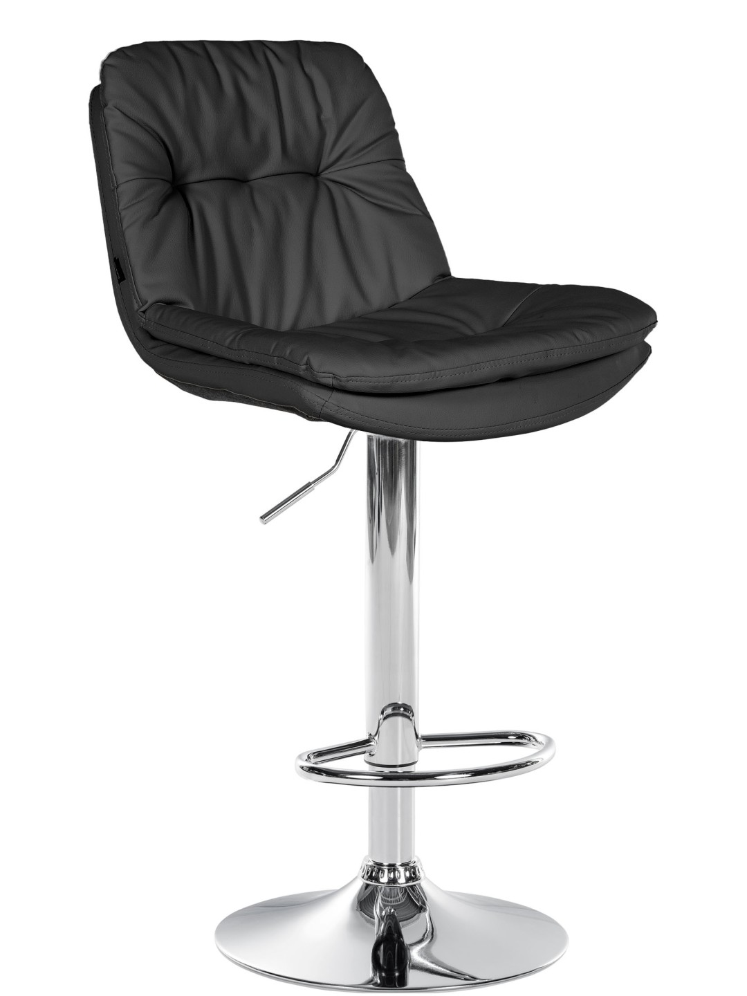 Scaun de bar Laurel imitatie piele crom, negru