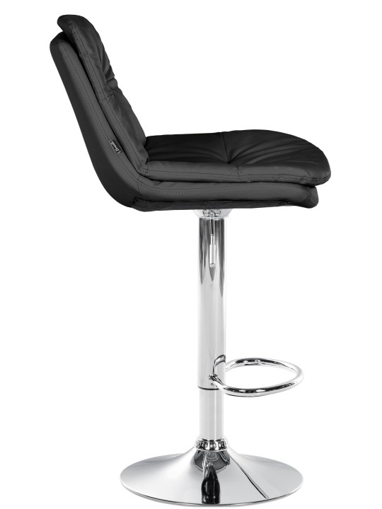 Scaun de bar Laurel imitatie piele crom, negru