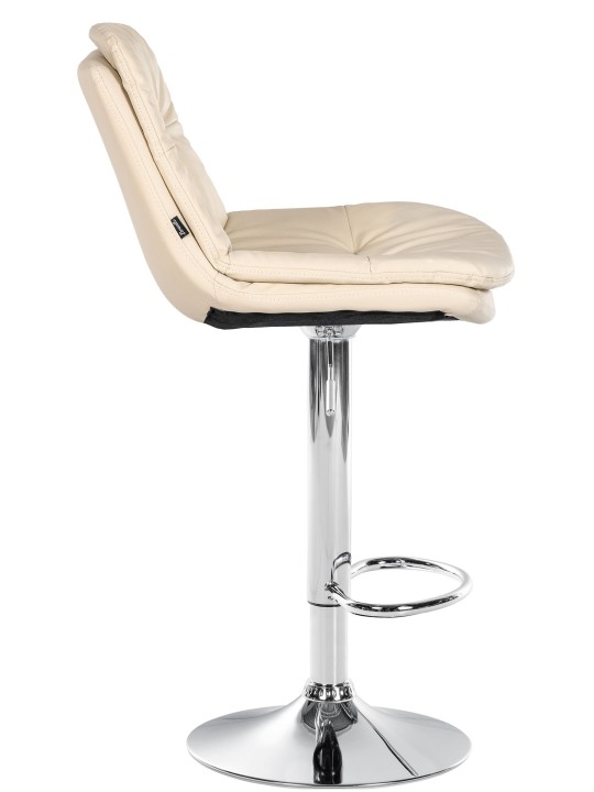 Scaun de bar Laurel imitatie piele crom, crem