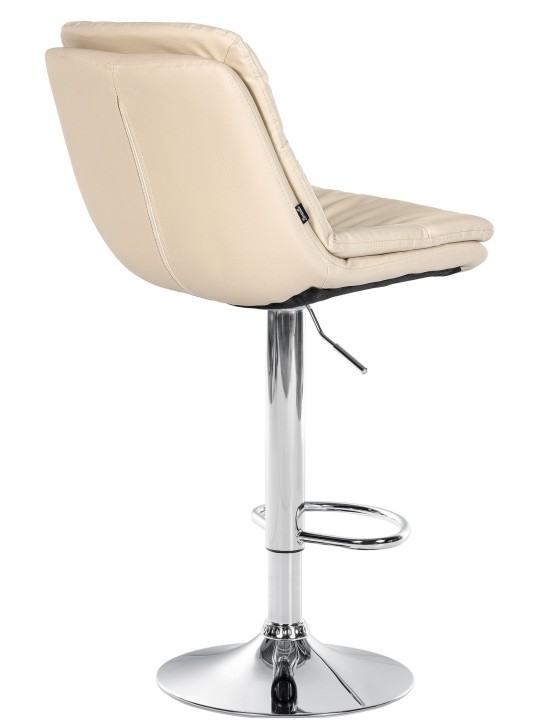 Scaun de bar Laurel imitatie piele crom, crem