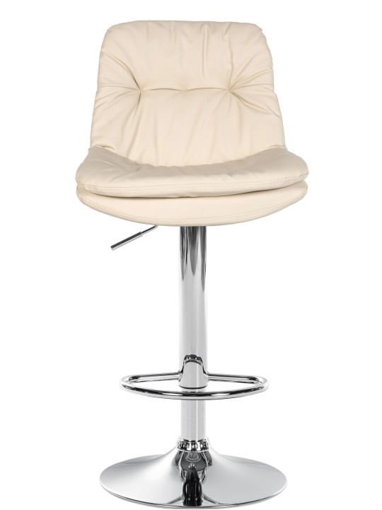 Scaun de bar Laurel imitatie piele crom, crem