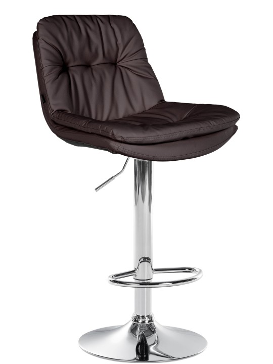 Scaun de bar Laurel imitatie piele crom, maro