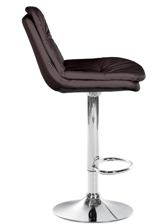 Scaun de bar Laurel imitatie piele crom, maro