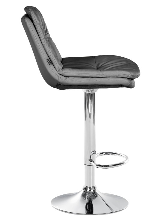 Scaun de bar Laurel imitatie piele crom, gri