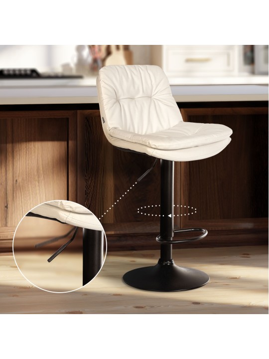 Scaun de bar Laurel imitatie piele, alb