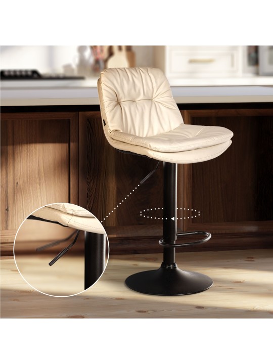 Scaun de bar Laurel imitatie piele, crem