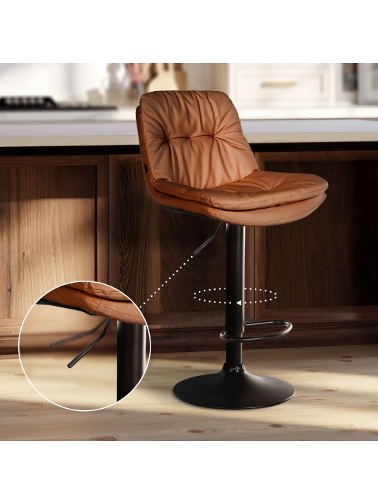 Scaun de bar Laurel imitatie piele, maro deschis