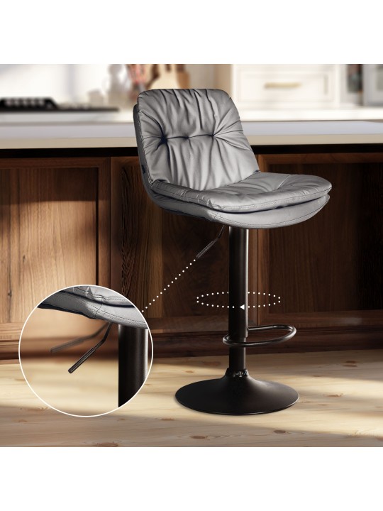 Scaun de bar Laurel imitatie piele, gri