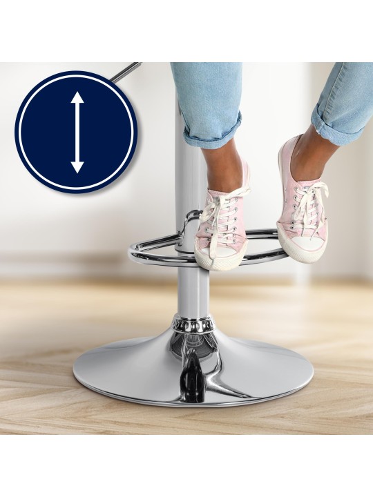 Scaun de bar Tesatura Laurel crom, crem