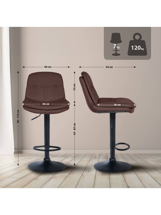 Scaun de bar Tesatura Laurel, maro Scaun de bar Tesatura Laurel, maro