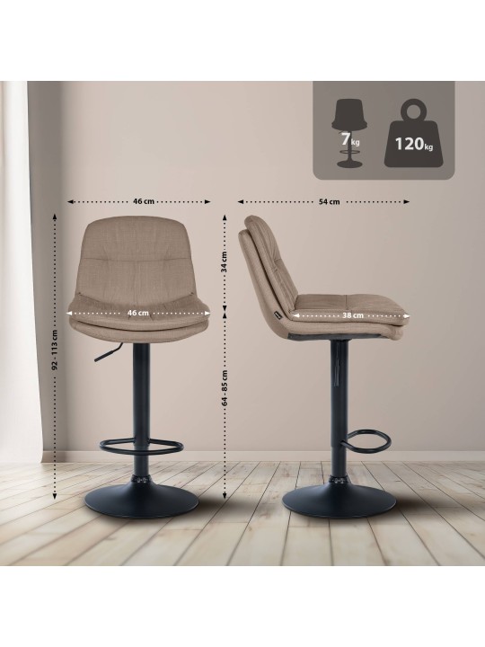 Scaun de bar Tesatura Laurel, taupe