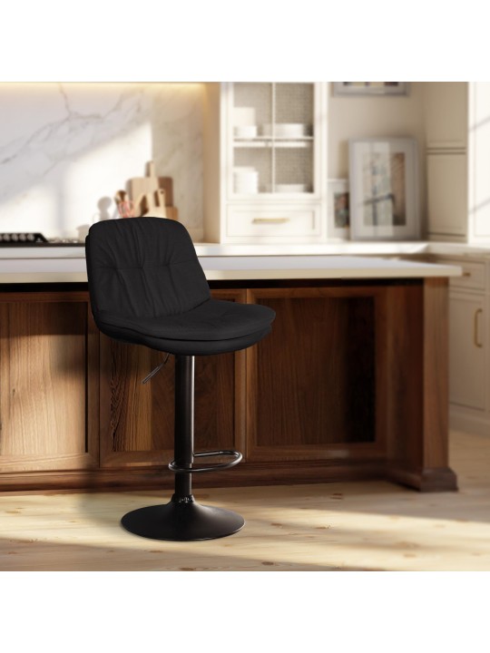 Scaun de bar Tesatura Laurel, negru