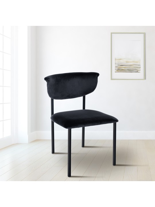 Scaun vizitator Gambell catifea, negru