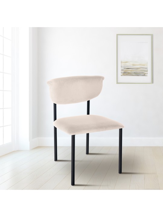 Scaun vizitator Gambell catifea, crem