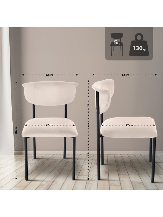 Scaun vizitator Gambell catifea, crem