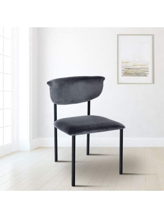 Scaun vizitator Gambell catifea, gri închis