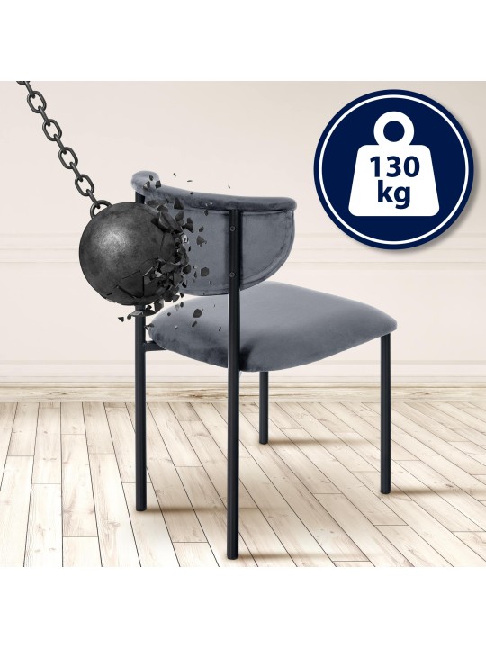 Scaun vizitator Gambell catifea, gri închis