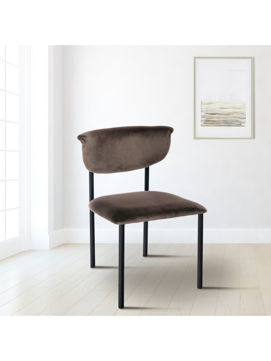 Scaun vizitator Gambell catifea, maro